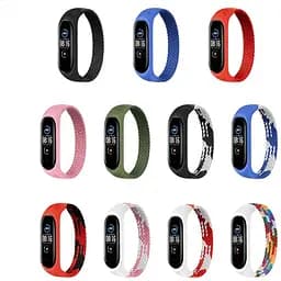 Ремінець BeCover Elastic Nylon Style для Xiaomi Mi Smart Band 5 / Mi Smart Band 6 Size L Blue-White (706162) - мініатюра 2