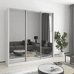 Шкаф-купе трехдверный MebelStar Комбо AL 3 Зеркала 200x45x240 см Аляска белый (MBS-1703)