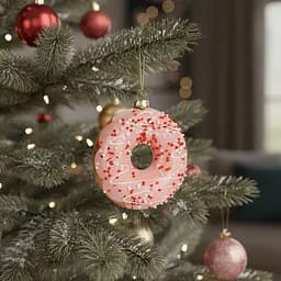 Прикраса ялинкова Handicraft Пончик скло колір у асортименті