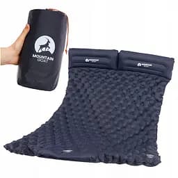 Коврик (каремат) надувной Mountain Goat 200 x 120 x 7 см двухместный со встроенным насосом MG0013 Navy Blue (P-5905973400923)