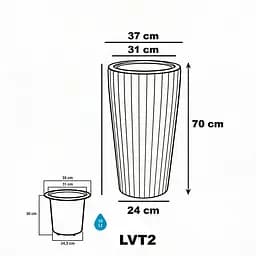 Вазон для квітів Serinova Lilium 16 л темно-коричневий (40-LVT207214-200100) - мініатюра 3