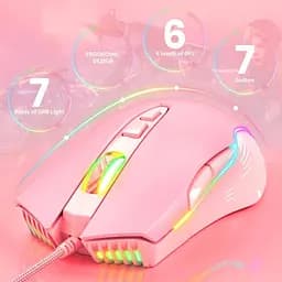 Комп'ютерна мишка Onikuma для ПК і ноутбука CW98 дротова з RGB підсвіткою 6400 DPI 7 кнопок комп’ютерна - мініатюра 3