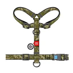 Шлея для собак Waudog Nylon, анатомічна, H-подібна, з QR паспортом, S, 30-40х30-50х1,5 см, Мілітарі - мініатюра 2