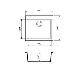 Кухонна мийка Adamant Univer 560x500x200 mokko 000000636, Коричневий - мініатюра 2