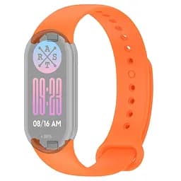 Силіконовий ремінець для фітнес браслетів Xiaomi Mi Band 8 Smart Band 9, Silicone, orange, зі зручною застібкою, на фітнес трекер та смарт годинник, ArmorStandart (ARM68021)