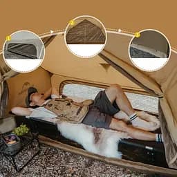 Намет одномісний із тентом Naturehike CNK2450WS026, коричневий - мініатюра 5