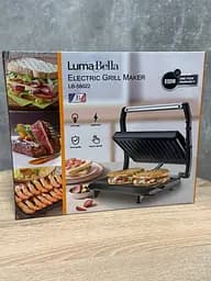 Гриль електричний притискний Luma Bella LB-58022 антипригарне покриття 850Вт Чорний із сірим - мініатюра 5