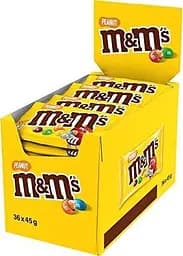 Упаковка драже M&M's з арахісом 24 шт x 45 г