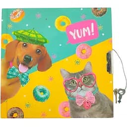 Блокнот дитячий Malevaro Пескіт і пончики на замочку 135 x 135 мм 60 аркушів у лінійку (482117-U)