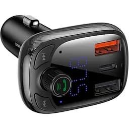 Автомобільний зарядний пристрій Baseus FM Launcher S-13 2USB + Type-C black (CCMT000101)
