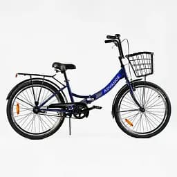 Велосипед складной Corso Advance AD-24003 24" + корзина, односкоростной