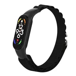 Ремінець для Xiaomi Mi Band 7/6/5/4, чорний, AlpinaStyle Band, тканинний поліестеровий ремінець для фітнес браслета, дихаючий, для активного відпочинку та спорту, ArmorStandart (ARM64987) - мініатюра 3
