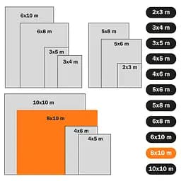Тент тарпауліновий Polax 8 x 10 м, 80 гр/м2, з вушками, двостороння ламінація (70-115) - мініатюра 8