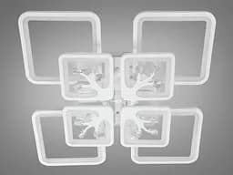 Стельова LED-люстра Diasha 8157/4+4WH 190W, 60x60x12 см, 3 кольори світла, диммер, пульт - мініатюра 5