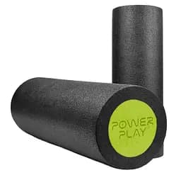 Масажний ролик (роллер) гладкий PowerPlay 4021 Fitness Roller Чорно-зелений (45x15 см) (PP_4021_BL/Green_(45*15)) - мініатюра 2