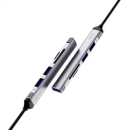 Перехідник HUB WIWU Wi-HB003 ZOLO 5 in 1 (USB-C/USB-A to 2xUSB2.0+1xUSB3.0+SD/TF) Grey - мініатюра 3