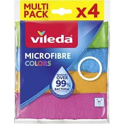 Серветки для прибирання Vileda Microfibre Colors з мікрофібри 4 шт (4023103192577)