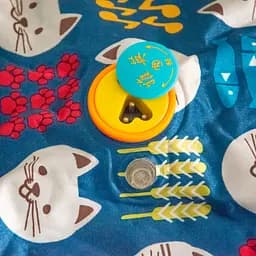 Грелка подушка електрична водяна синя з котиками 26х18см електрогрілка - мініатюра 4