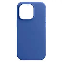 Кожаный чехол-панель для Apple iPhone 14 Pro, FAKE Leather Case, синий, искусственная кожа, премиальный, противоударный, защита всего корпуса, с мягкой подкладкой, поддержка MagSafe и беспроводной зарядки, ArmorStandart (ARM64460)