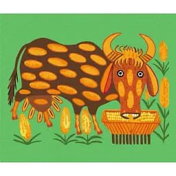 Картина за номерами Brushme Корова отака дасть п'ять тисяч літрів молока © Maria Prymachenko 50x60 см