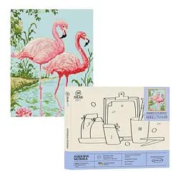 Набір з алмазною мозаїкою "Фламінго на березі", 40*50 см, IDEA2-CK1891