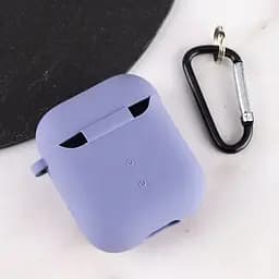 Силіконовий футляр з мікрофіброю для навушників Airpods 1/2 Сірий / Lavender Gray - мініатюра 4