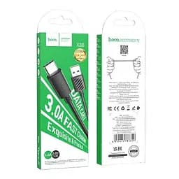 Кабель Hoco X88 Gratified charging data cable for Type-C чорний - мініатюра 2