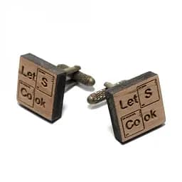 Дерев'яні запонки Квадратні з написом Handmade acs0005935