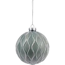 Новогодняя игрушка Novogod'ko Шар 10 cм глянцевая с орнаментом светло-зеленая (973854)