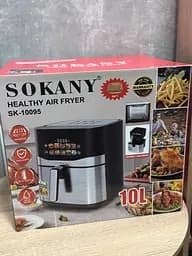 Мультипіч аерофритюрниця Sokany SK-10095 без олії 10 л захист від перегрівання 2200 Вт Чорний із сірим - мініатюра 4