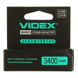 Аккумулятор Videx Li-ion 18650-P с защитой 3400 mAh color box 1 шт. (18650-P/3400/1CB)