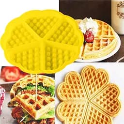 Силіконова форма для випічки вафель Серце, Kitchen Master Жовтий 86190