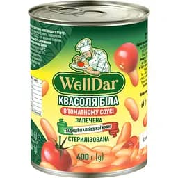 Фасоль белая WellDar итальянская в томатном соусе запеченная 400 г