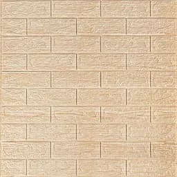 Декоративна самоклейка 3D панель Sticker Wall 700x770x5мм Бежева смужка цегла 184 SW-00000489