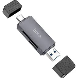 Картридер Hoco HB45 Spirit 2in1 Сard Reader USB-A/Type-C 3.0 metal gray