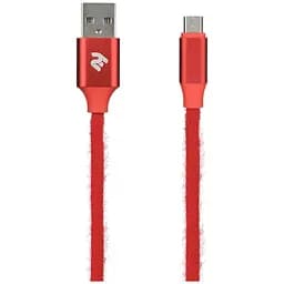 Кабель 2E Fur USB 2.4 - Micro USB cable 1m Red
