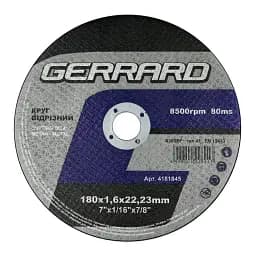 Круг отрезной по металлу Gerrard 180 х 1.6 х 22.23 мм (122891)