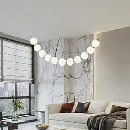 Світлодіодна дугова люстра PEARLIES на 11 білих кульок довжиною 95 см | Line F | Арт. SG45-950 AB