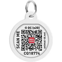 Адресник для собак і котів Waudog Smart ID з QR паспортом Бетмен зелений, M, діаметр 30 мм - мініатюра 3