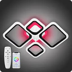 Люстра світлодіодна 517 Dlight 3color з пультом 62Вт Чорний (01520)