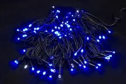 Вулична гірлянда нитка з мерехтінням 10 метрів Синя 100 LED від мережі світлодіодна Laplandia каучуковий провід (B.01.7B.100.F+)