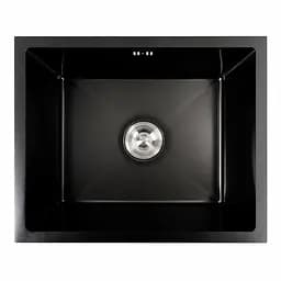 Кухонна мийка PVD чорна СМ 54x44 Platinum Handmade (монтаж під стільницю), Чорний