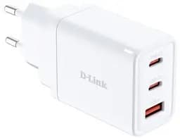 Зарядний пристрій мережевий DCP-651 65Вт GaN 2хUSB-С 1xUSB-A білий D-Link teh0018781