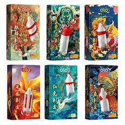 Презервативи стимулюючі OLO Dragon з вусиками та силіконовою змазкою 18 см 2 шт - мініатюра 4
