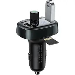 Автомобільний зарядний пристрій Baseus FM Launcher S-09 2.4A 2USB black (CCMT000301) - мініатюра 4