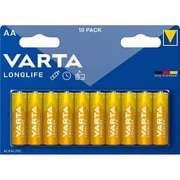 Батарейки Varta Longlife AA Bli Alkaline, 10 шт. (4106101461)