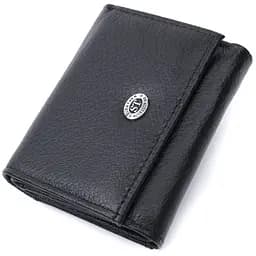 Невелике жіноче портмоне з монетницею з натуральної шкіри ST Leather 22730 чорне