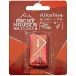 Элемент питания щелочный Right Hausen 6LR61 HN-302050 (12) (192) Brille HN-302050 блистер 1х1 шт.