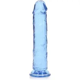 Фалоімітатор RealRock Crystal Clear Realistic Dildo 7'' 20 см блакитний
