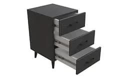 Тумба Віва 3 на конусних ніжках Ferrum-decor 56,5x35x40 Чорний метал ДСП Сосна Кембра 16 мм (FRD-106818)